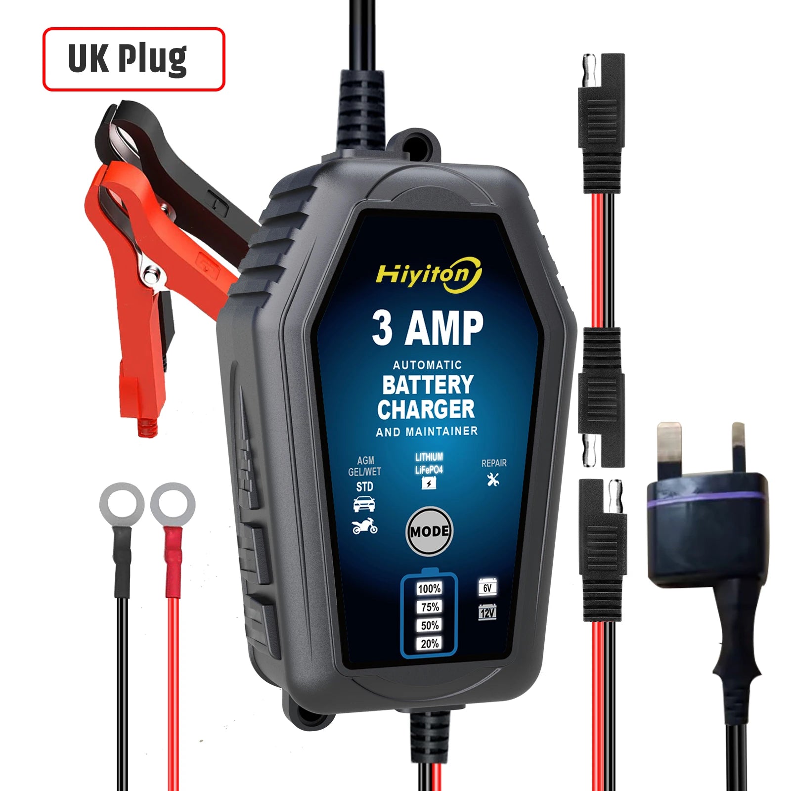6V 12V 3000mA Car Smart Battery Charger