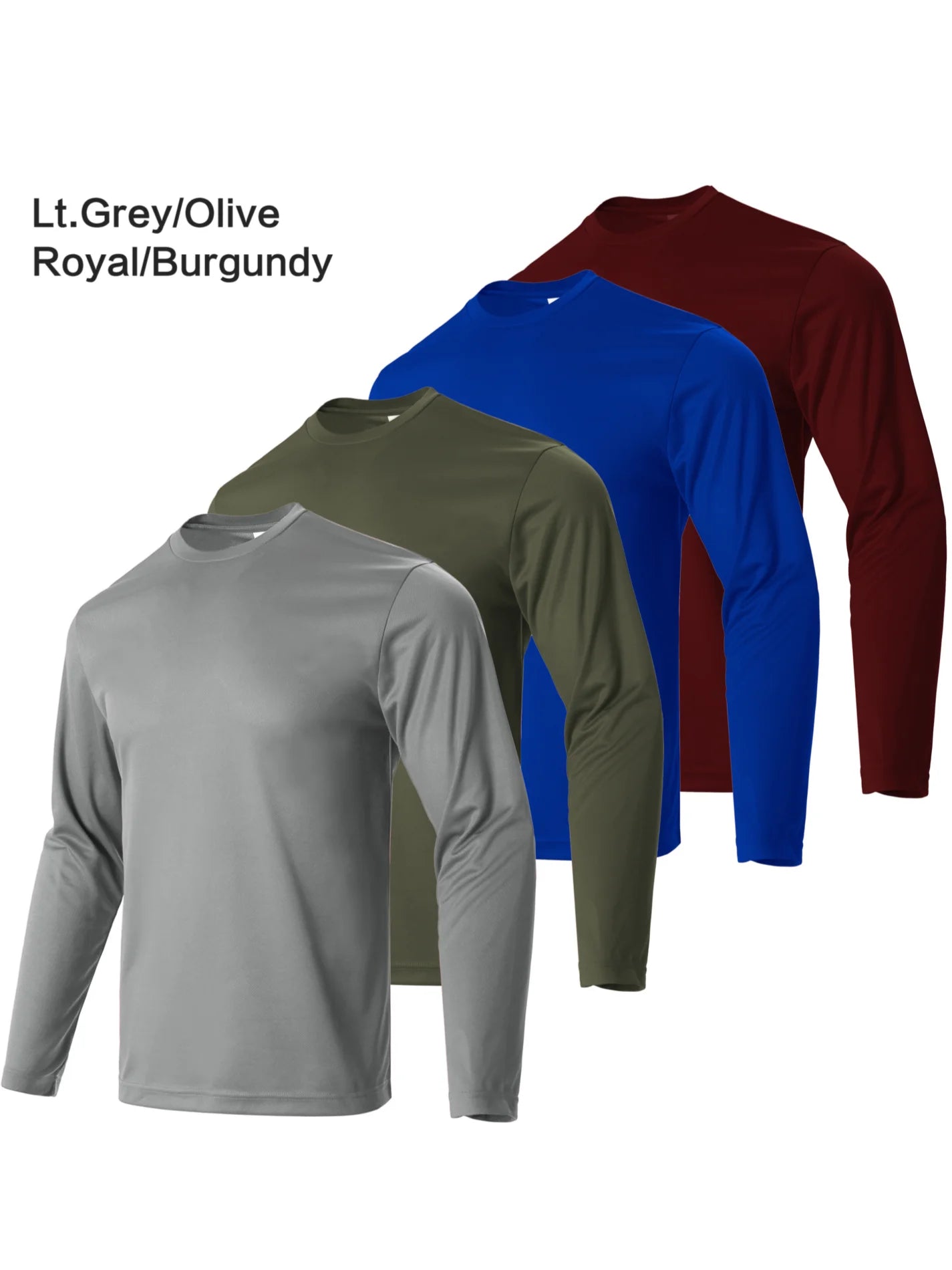4-piece men's quick drying sports and fitness T-shirt long sleeved