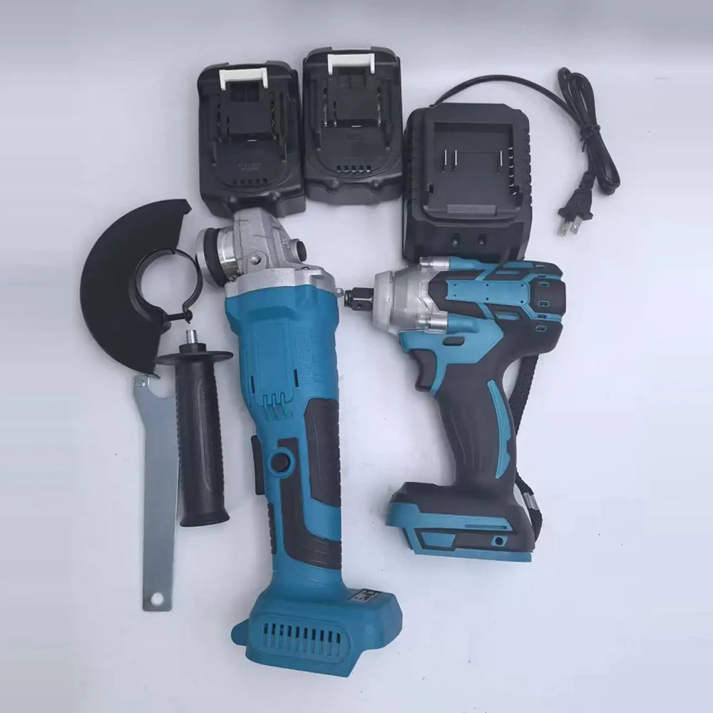 Impact Wrench 125mm Brushless Electric  and Angle Grinder 18V Battery