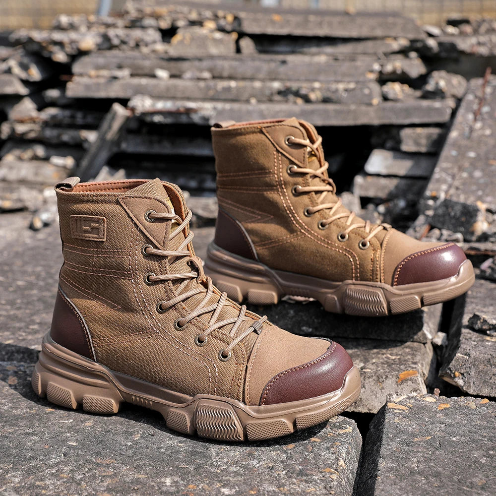 Canvas Light Breathable Work Steel Toe Shoes