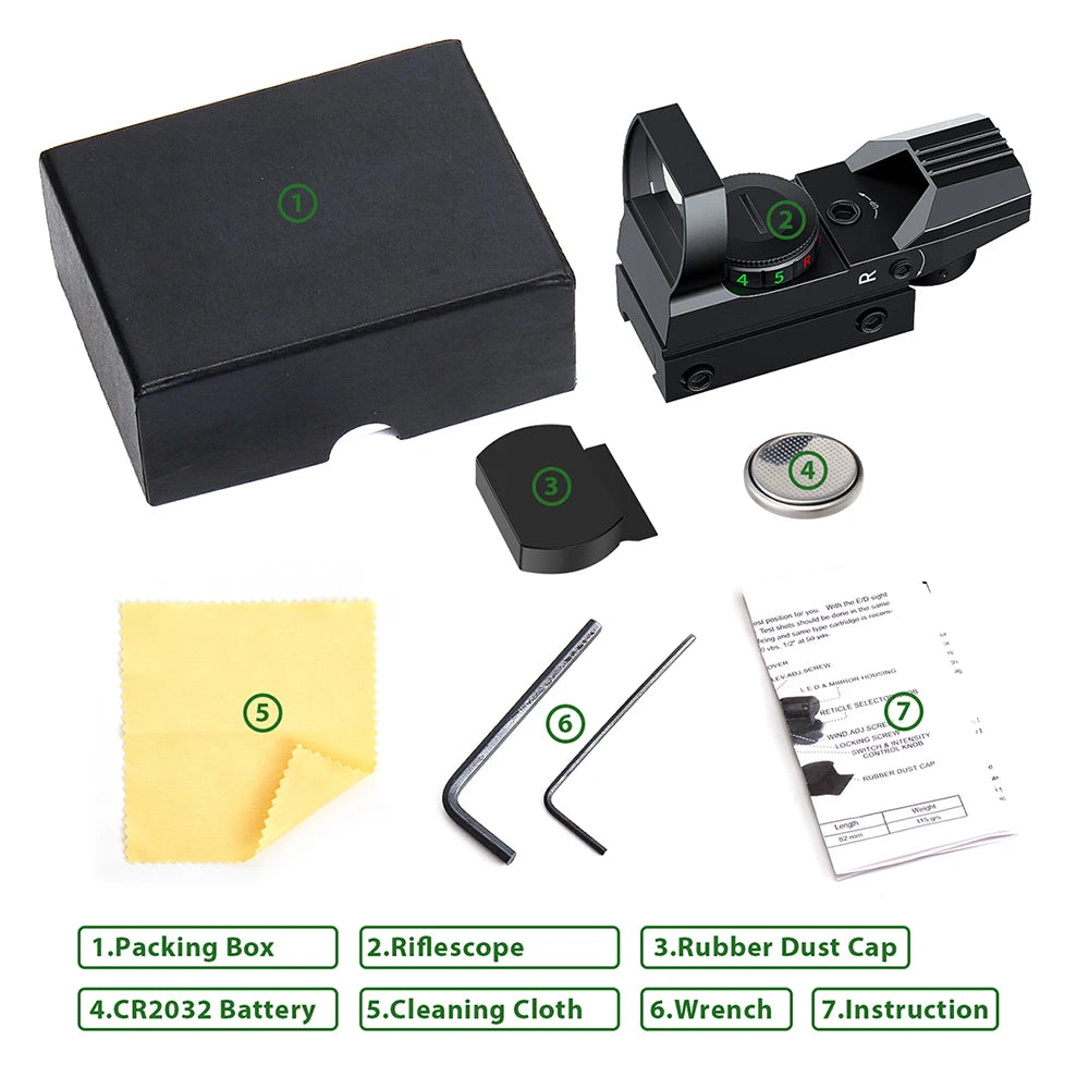 Tactical Red Green Dot Sight  with 20mm Rail