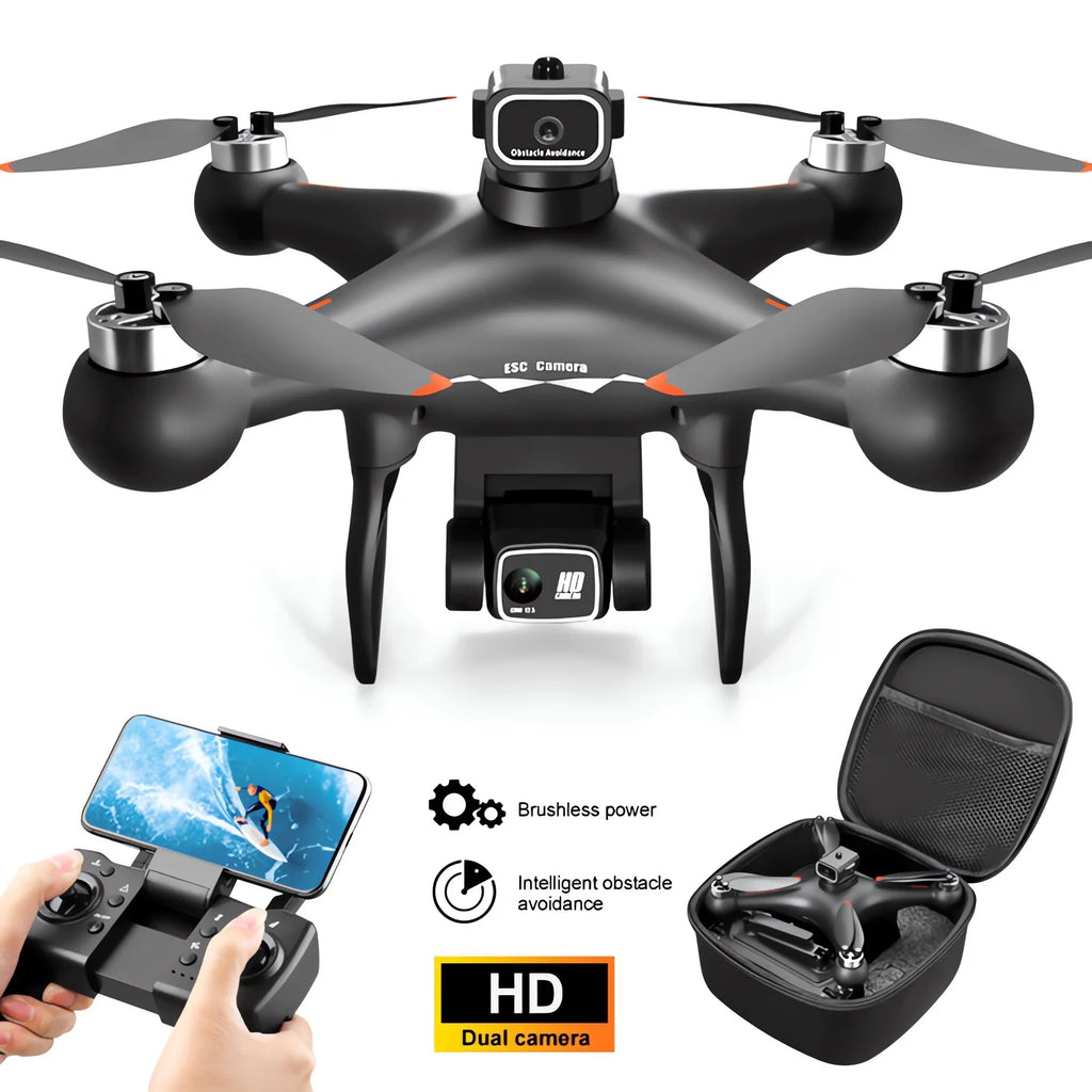 Drone  with 3 Batteries 8K Dual Camera Optical Flow Brushless 360°