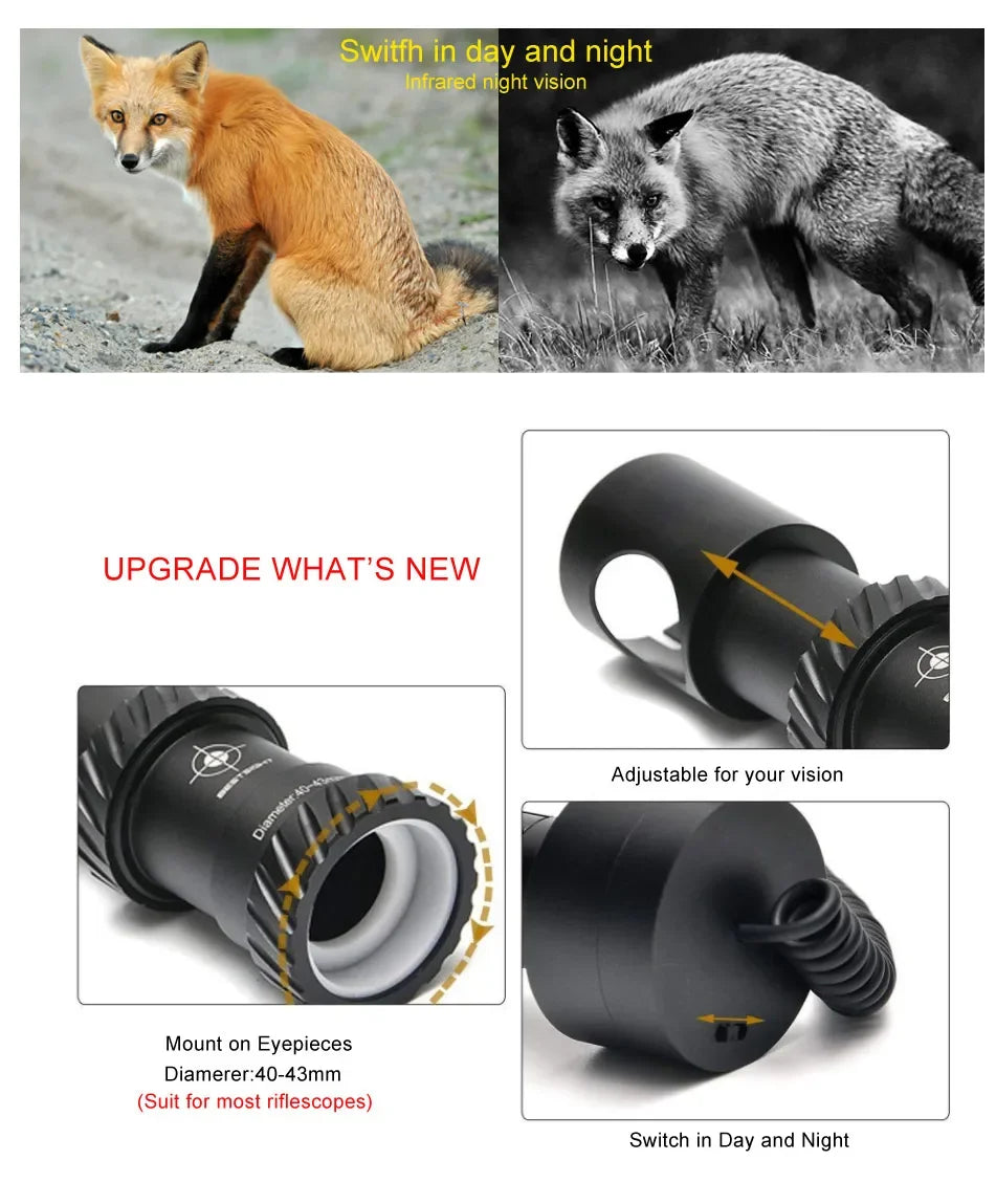 Night Vision Riflescope Hunting Scopes 850nm Infrared LED IR Waterproof Night Vision Hunting Camera