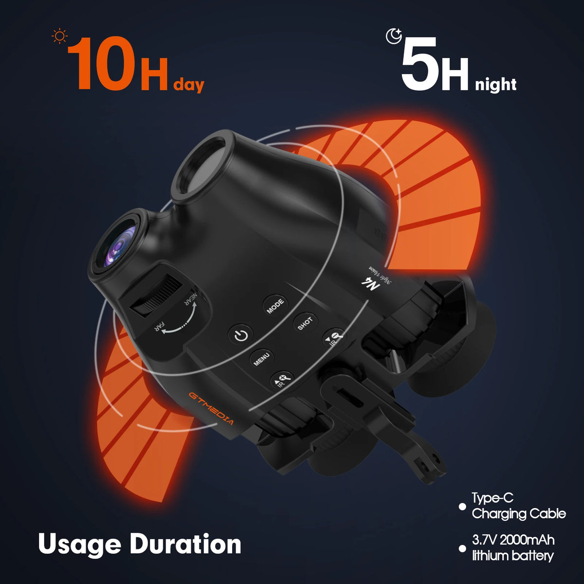 Night Vision Binoculars Featuring Adjustable Brightness 5x Zoom And 1080p