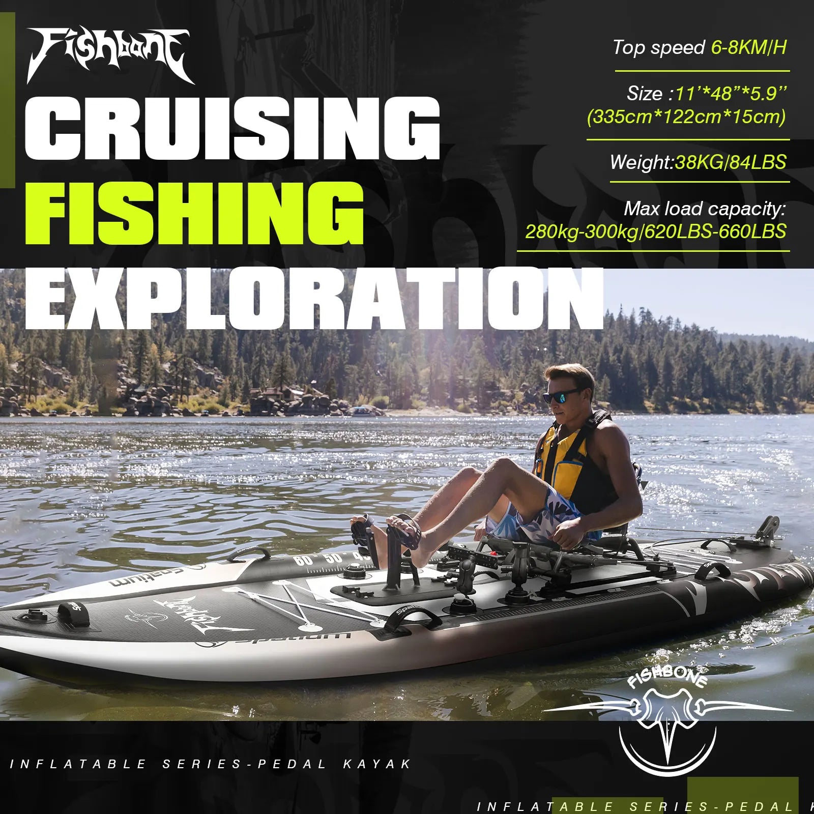Pedal Drive Kayak Capacity 660LBS