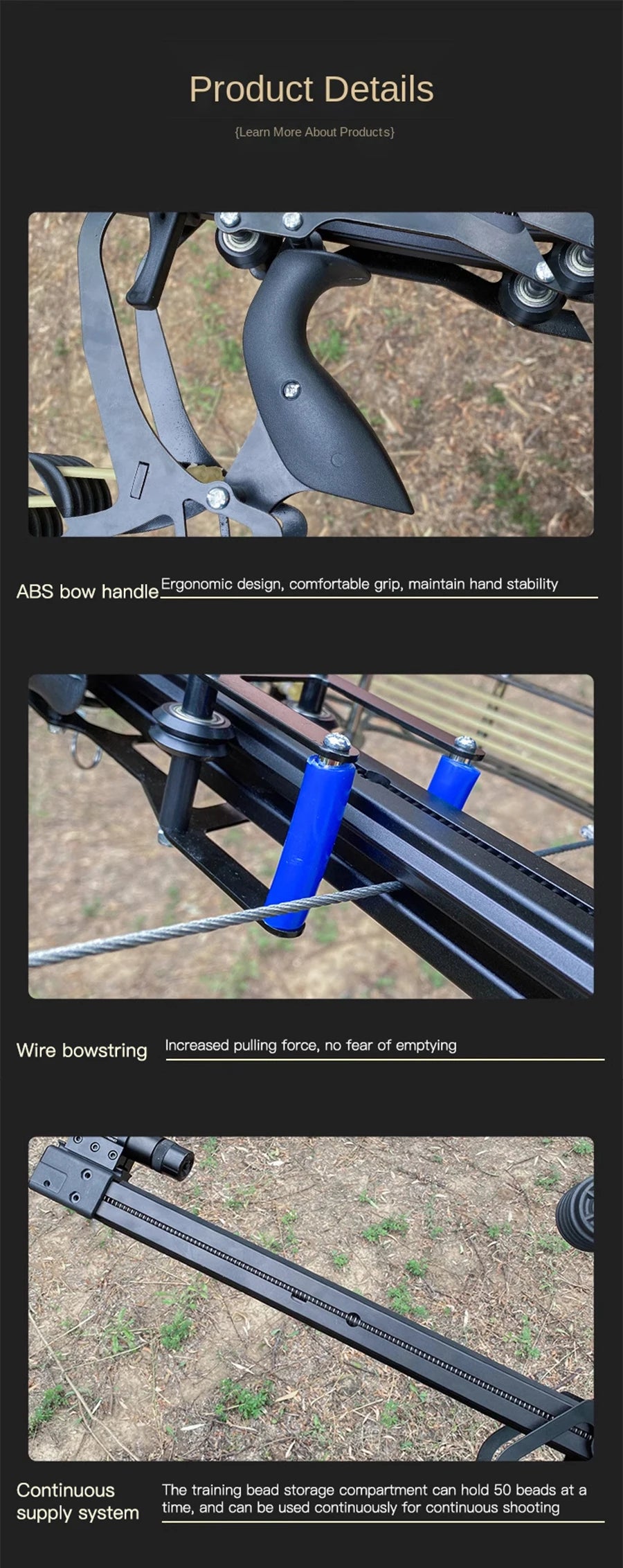 all-metal 50-round compound bow and arrow