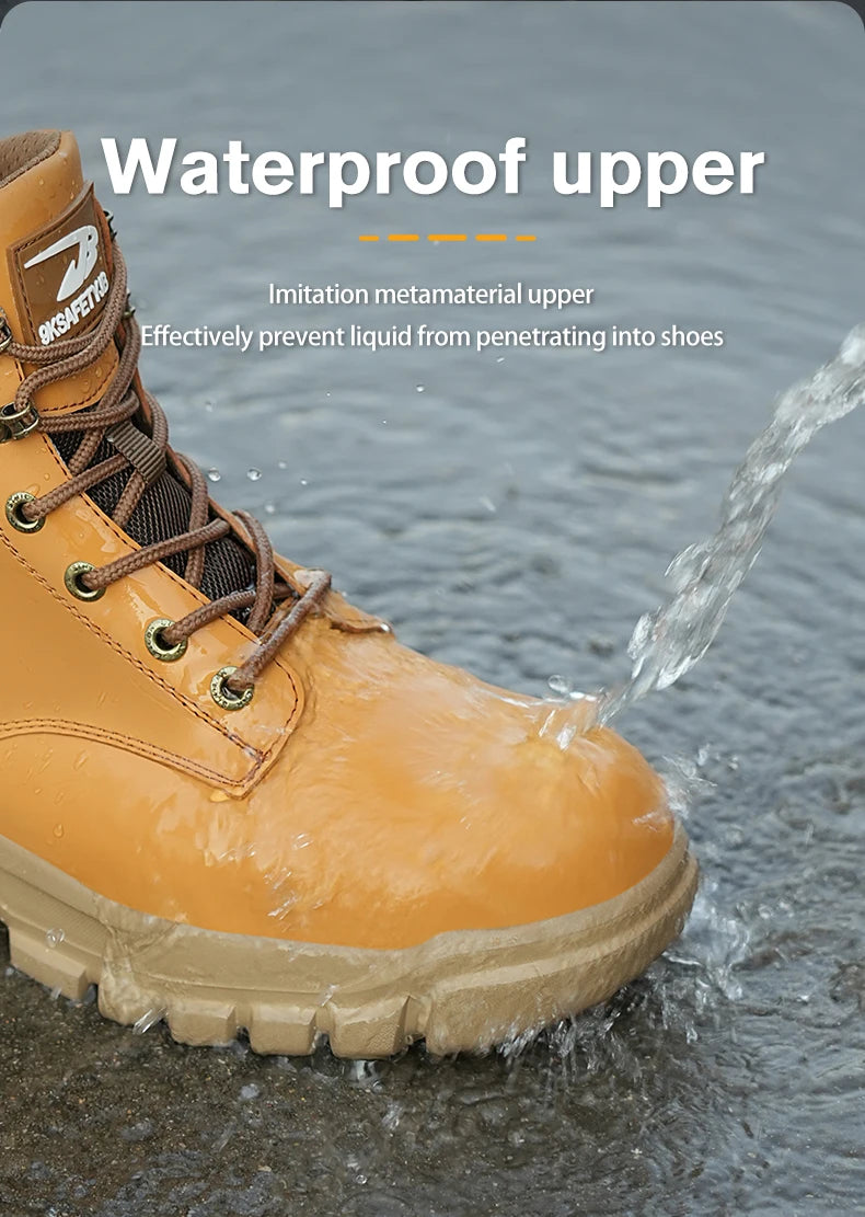 High-top PU anti-smash anti-puncture breathable safety boots