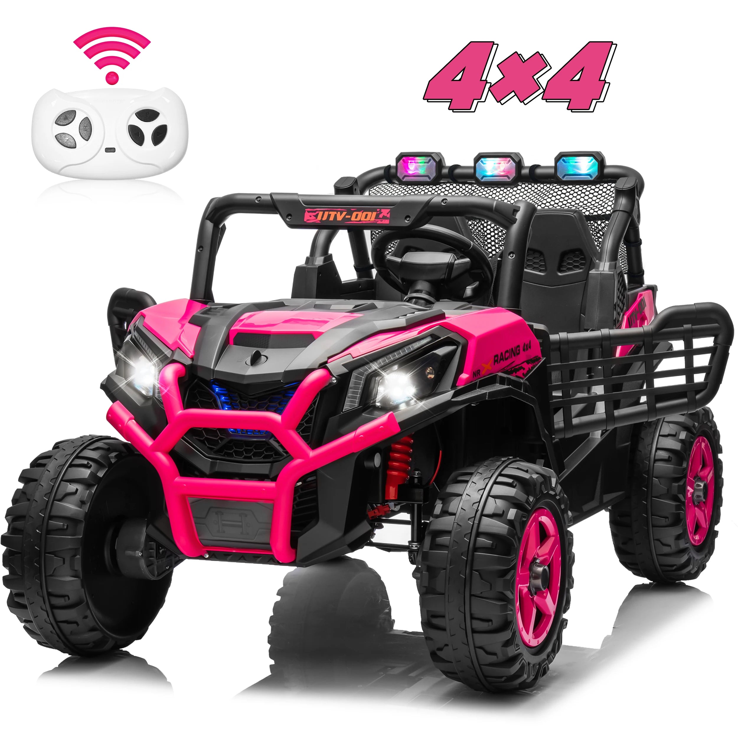 24V XL 2 Seater Ride on Toys Car, 2WD/4WD Switchable Off-Road  Battery Power, 3-Speed Remote Control