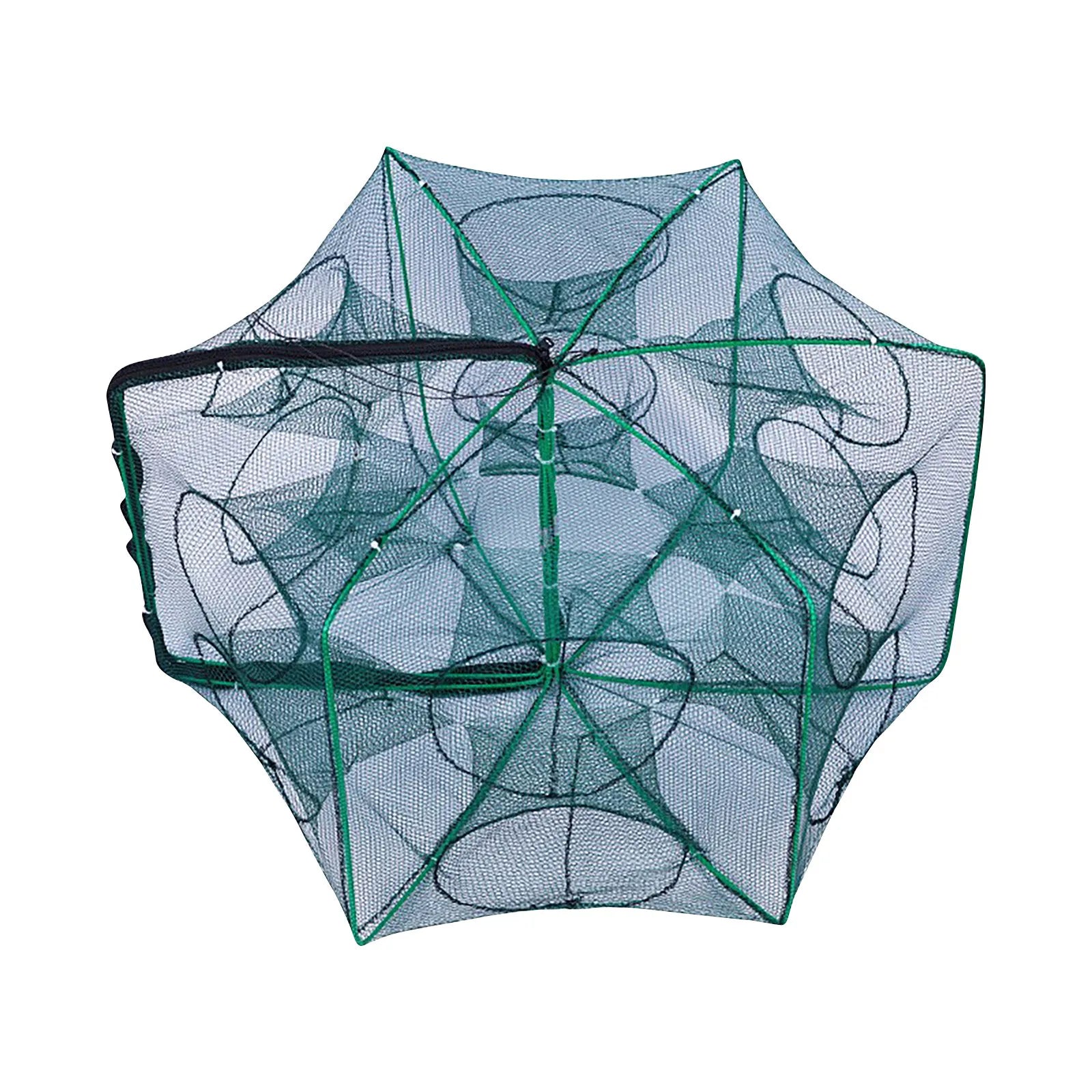 Folding fish cage trap fishing tool kit fish shrimp crayfish crab fishing net nylon material