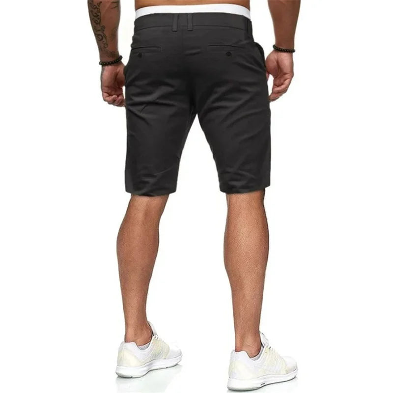Men s  Fit Cargo Shorts with Pockets Knee Length Casual Solid Color