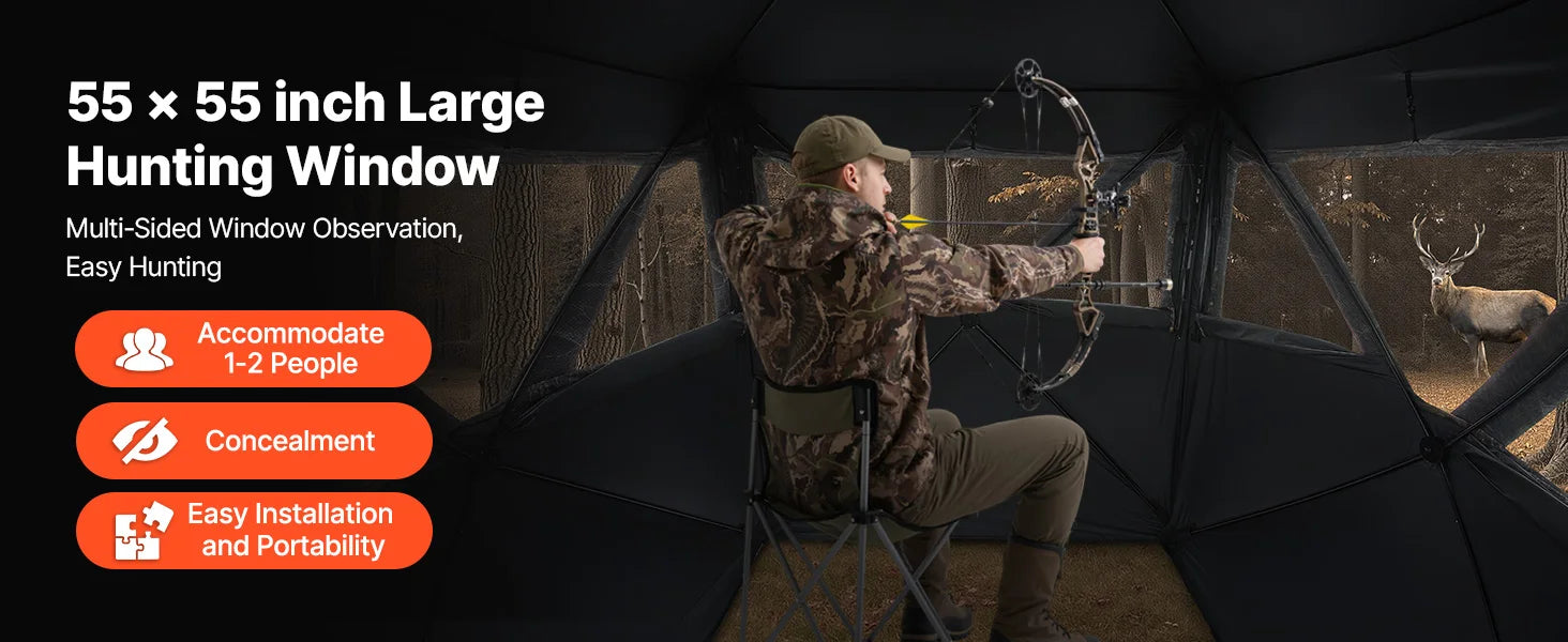 Hunting Blind with 270° See Through Mesh