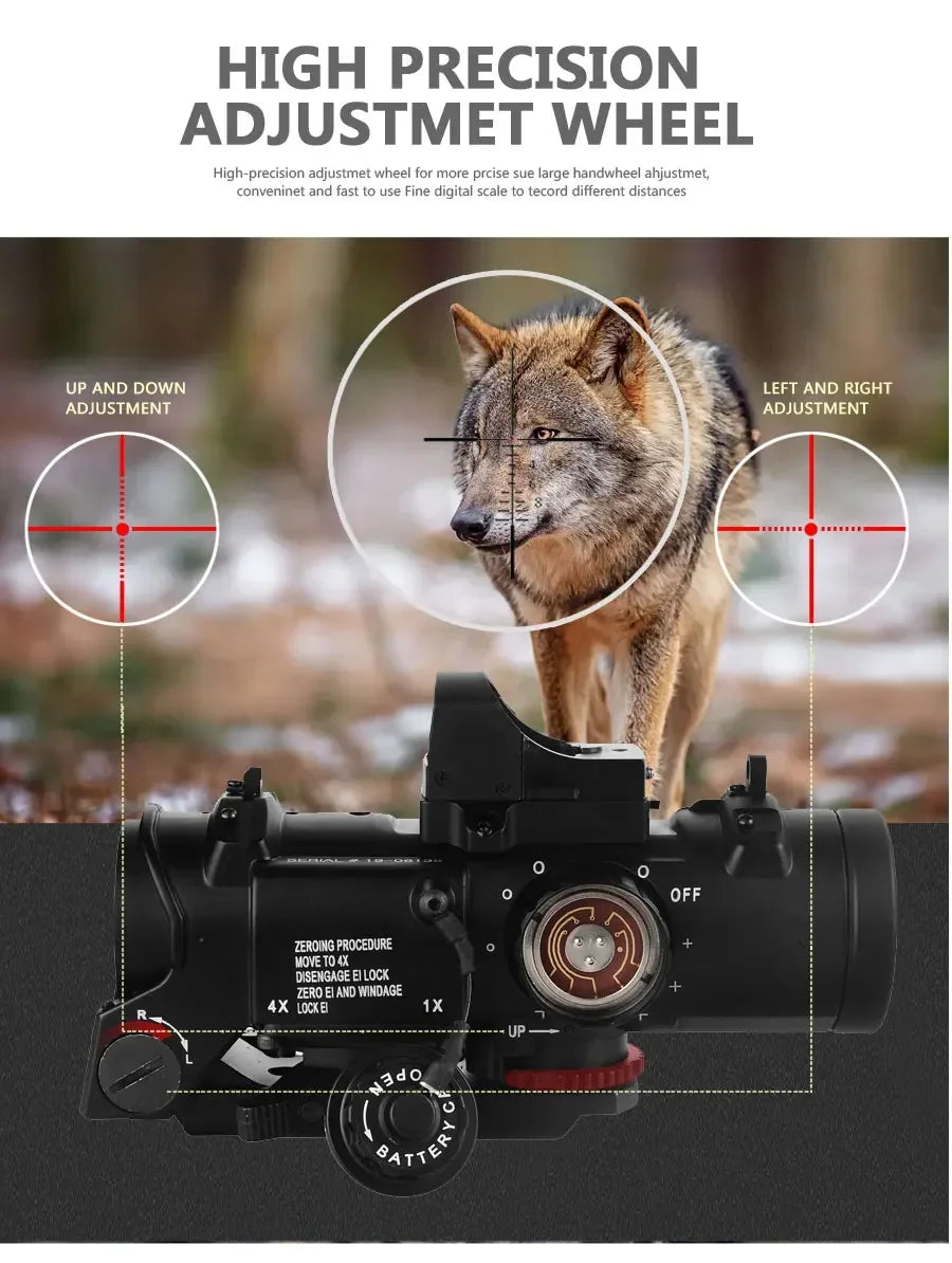1x-4x Fixed Dual Purpose Scope  Red Dot Scope Hunting Scopes