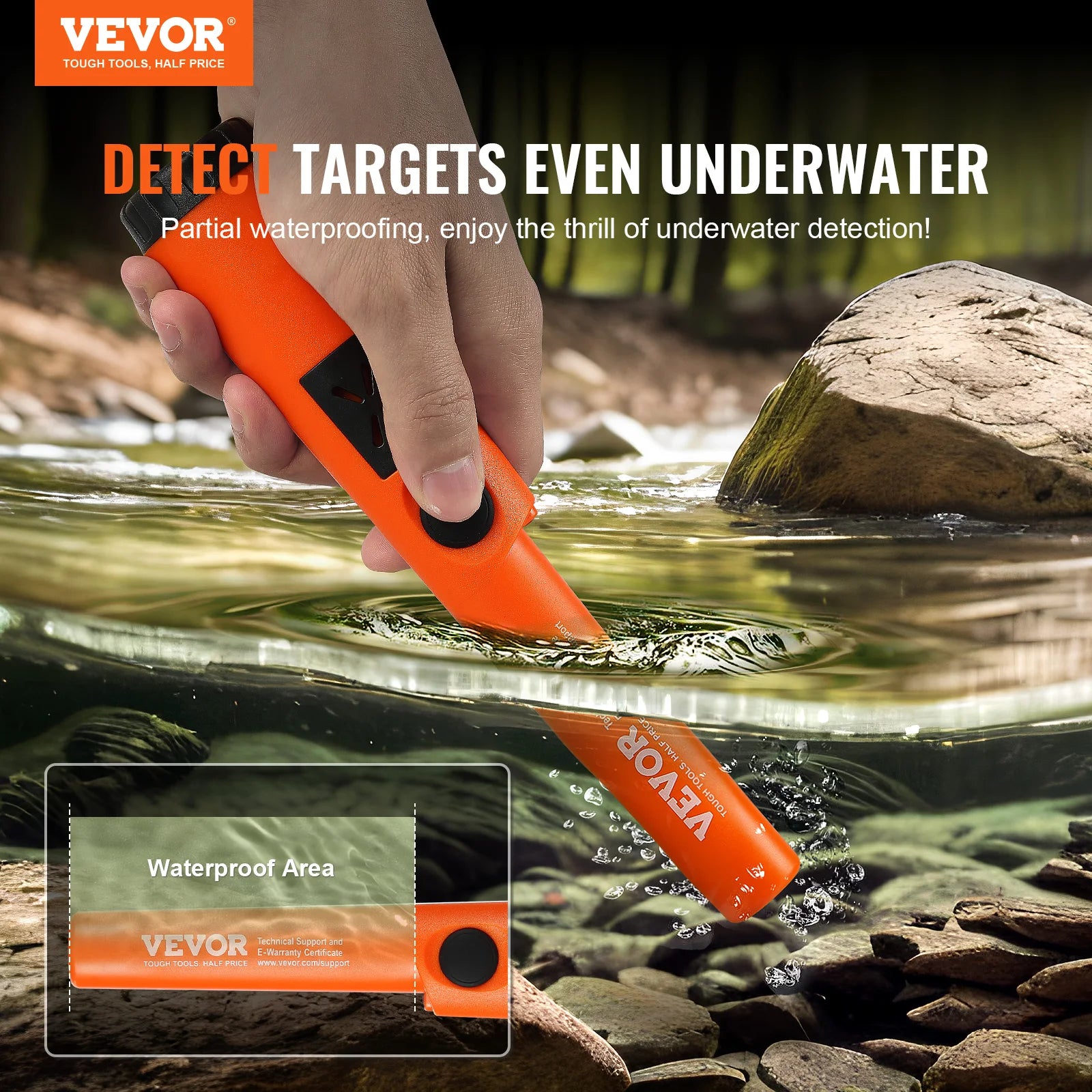 Metal Detector IP66/IP68 Waterproof Handheld Pin Pointer