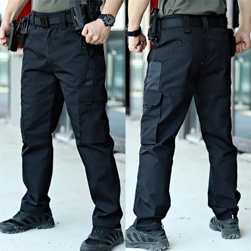 Men s Tactical Cargo Pants Lightweight Elastic Waist Outdoor Work Trousers