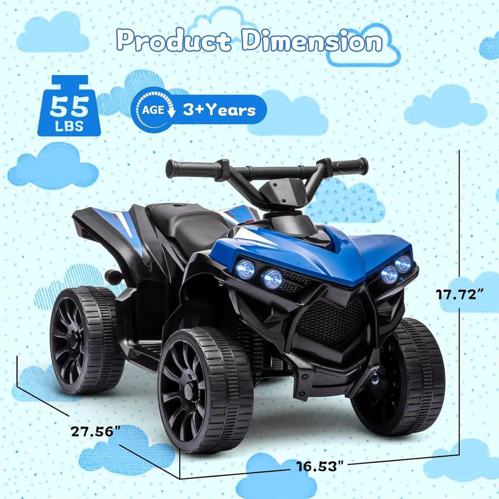 6V Ride on Toy, Kids ATV 4 Wheeler with 1.8MPH Max Speed, Music & Foot Pedal