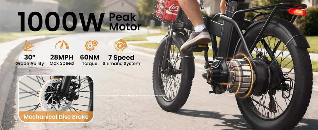 Folding Electric Bike 1000W Peak 48V  E-Bike