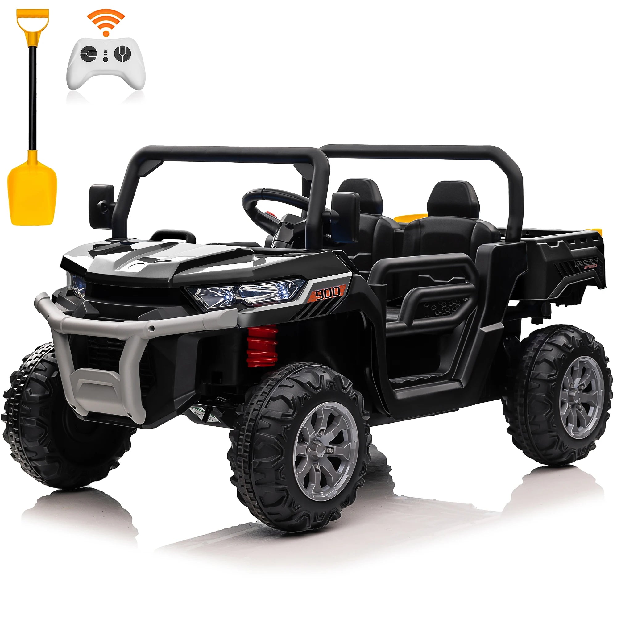 24V Ride on Dump Truck, 2 Seater Kids UTV Electric Car w/2.4G Remote Control, 4 Wheeler,