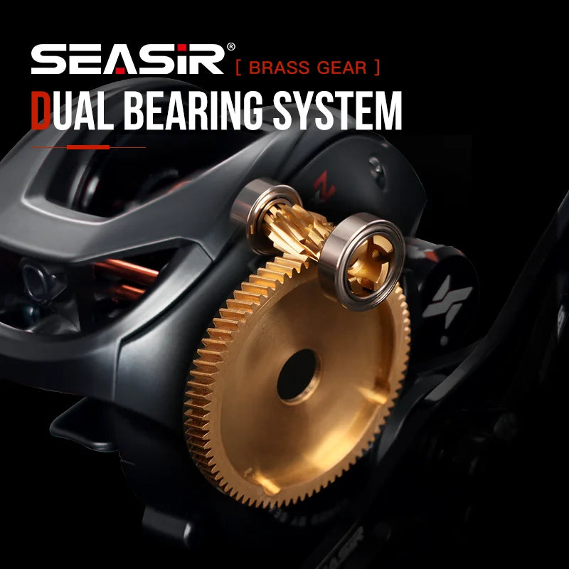 Baitcasting Reel 7.3:1 Hybrid Ceramic Bearing Carbon Fiber Washer Dual Bearing
