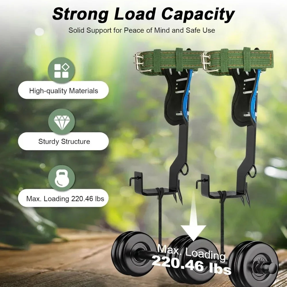 Tree Climbing Equipment Set Crampons Climbing Harness Safety Belt Spike Set 100 kg
