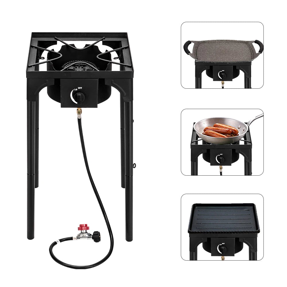 Outdoor Camp Stove High Pressure Propane Gas  (Single Burner 75000-BTU)