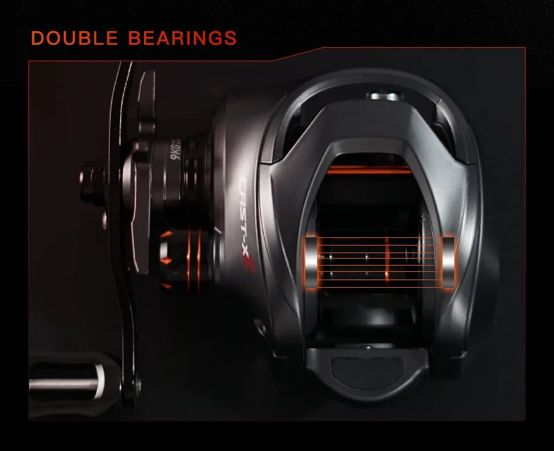 Baitcasting Reel 7.3:1 Hybrid Ceramic Bearing Carbon Fiber Washer Dual Bearing