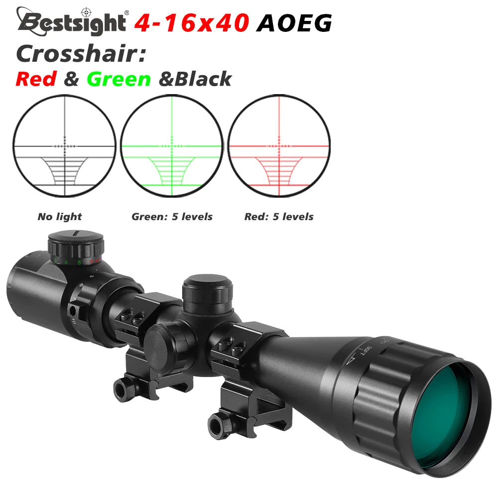 4-16X40 AOE Optics Red&Green Dot Illuminated Sight Scope