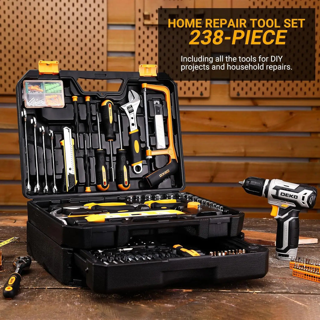 Mechanic Toolbox with 12V Power Cordless Drill