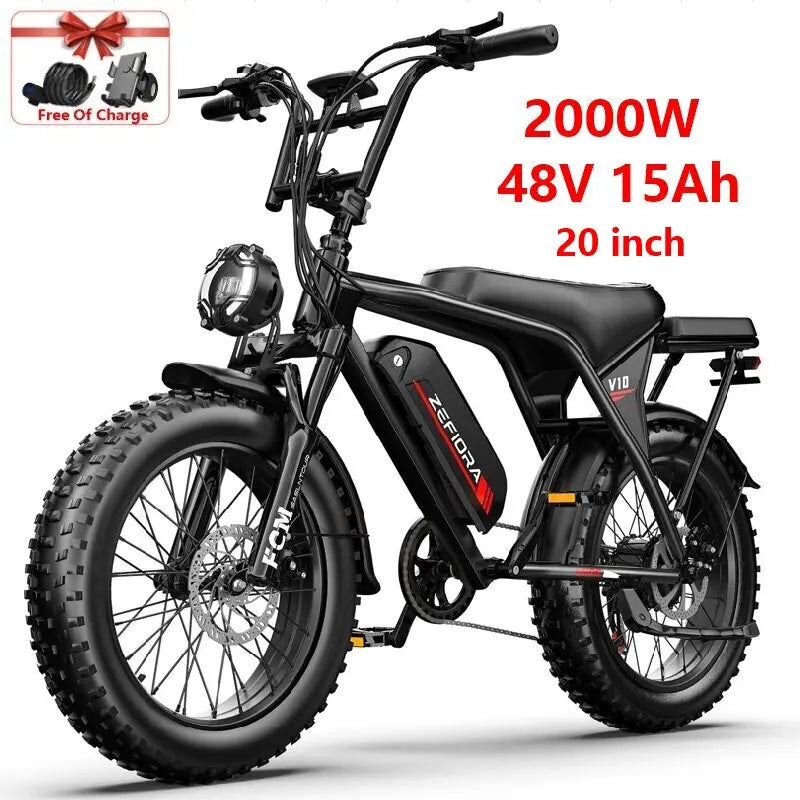 14 20 inch Electric fat bike 1000w 2000w 30-50MPH 30-60Miles Adjustable front brake seat,For Cycling Electric Bicycle