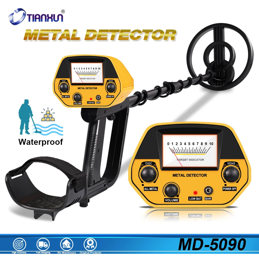 MD-5090 High Sensitivity Metal Detector Underground Portable Gold Detector Underwater Metal Finder Length Adjustable Tools