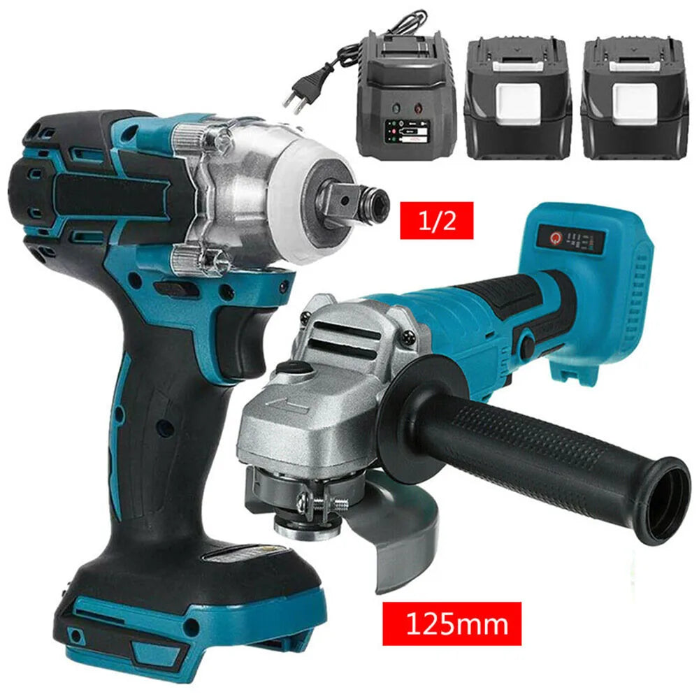Impact Wrench 125mm Brushless Electric  and Angle Grinder 18V Battery
