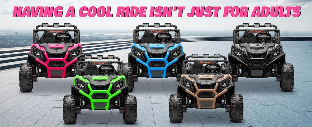 24V XL 2 Seater Ride on Toys Car, 2WD/4WD Switchable Off-Road  Battery Power, 3-Speed Remote Control