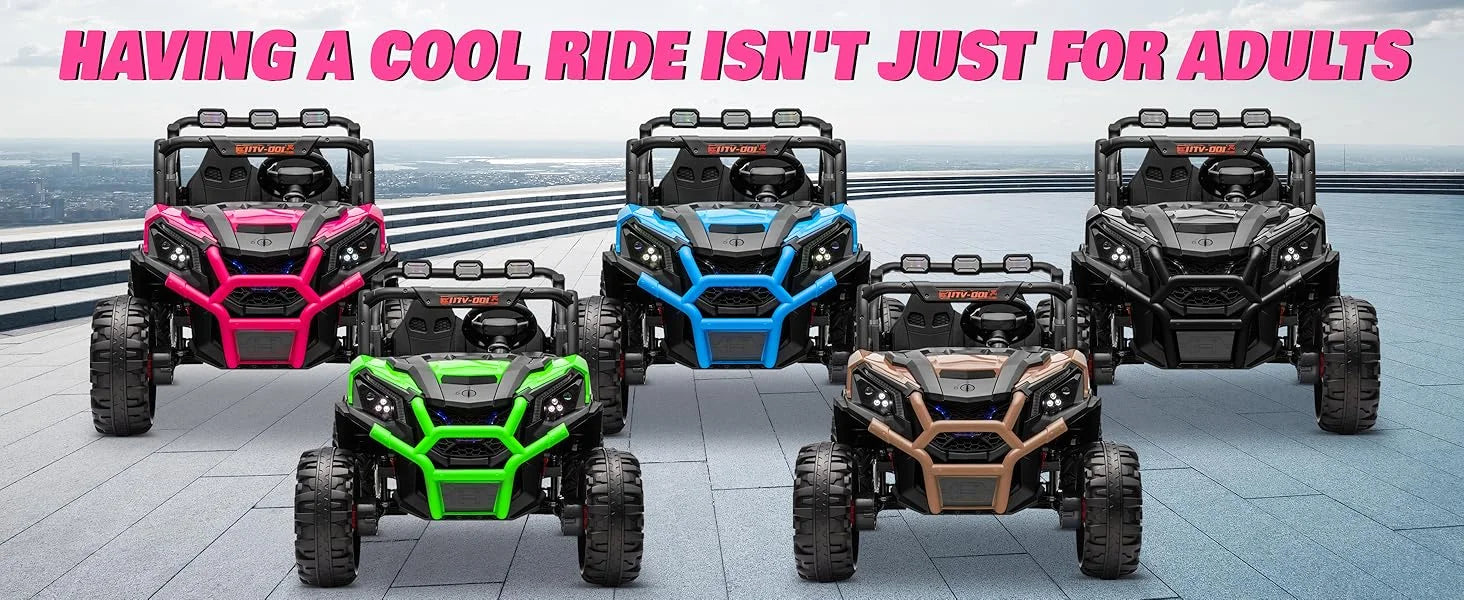 24V XL 2 Seater Ride on Toys Car, 2WD/4WD Switchable Off-Road  Battery Power, 3-Speed Remote Control
