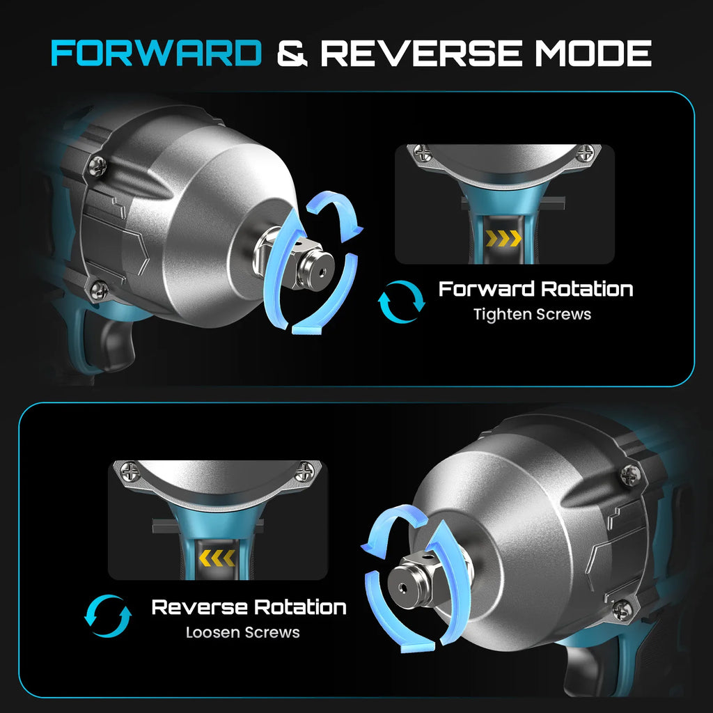 1300N.m Cordless Impact Wrench Brushless Motor 3-in-1 Electric Impact