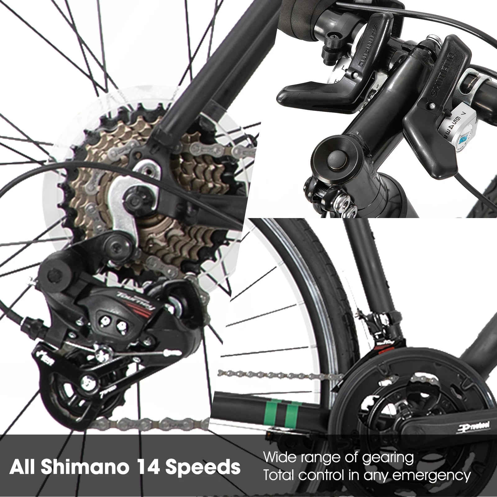 Aluminum Road Bike, 14 Speeds, 53/57cm Frame, Racing Bike