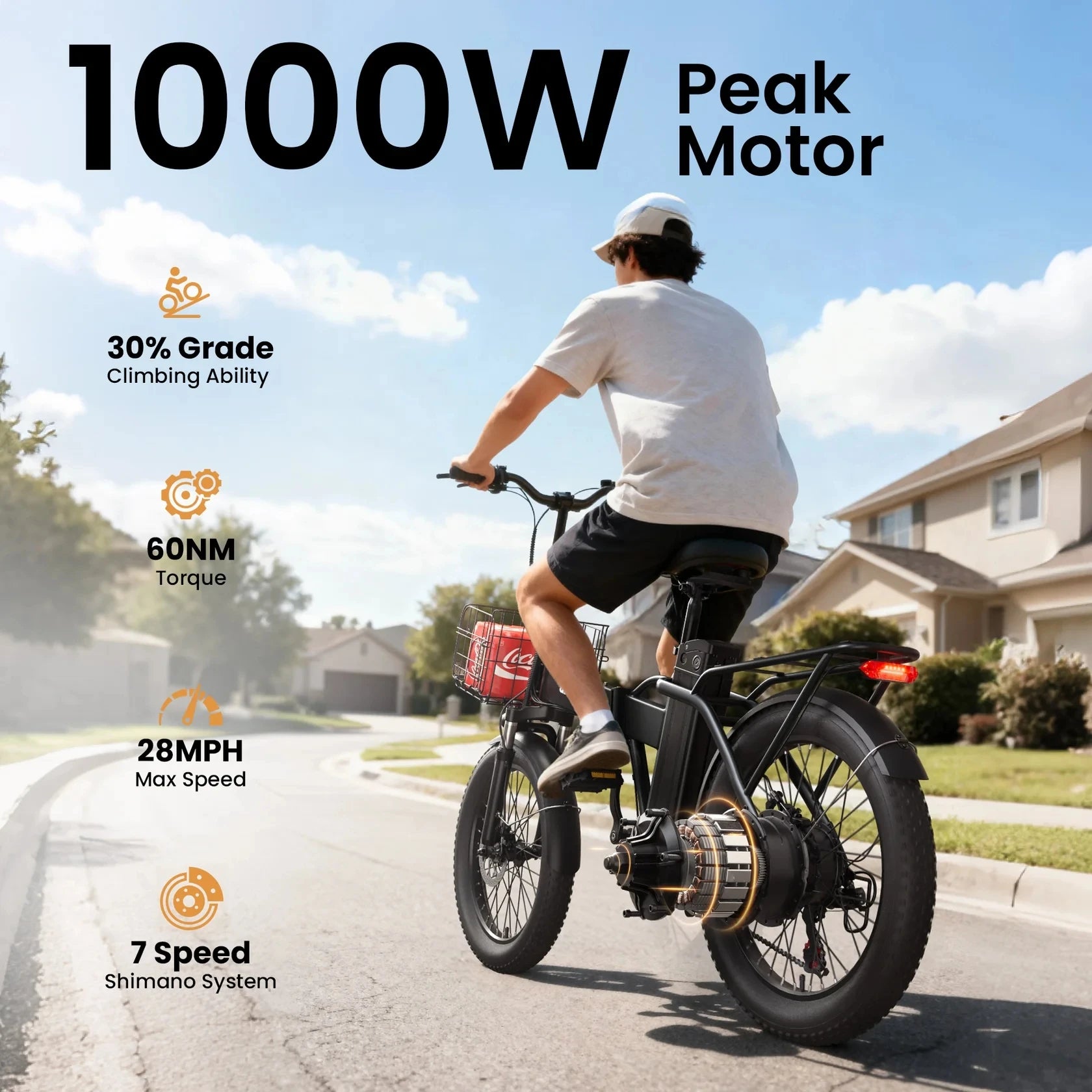 Folding Electric Bike 1000W Peak 48V  E-Bike