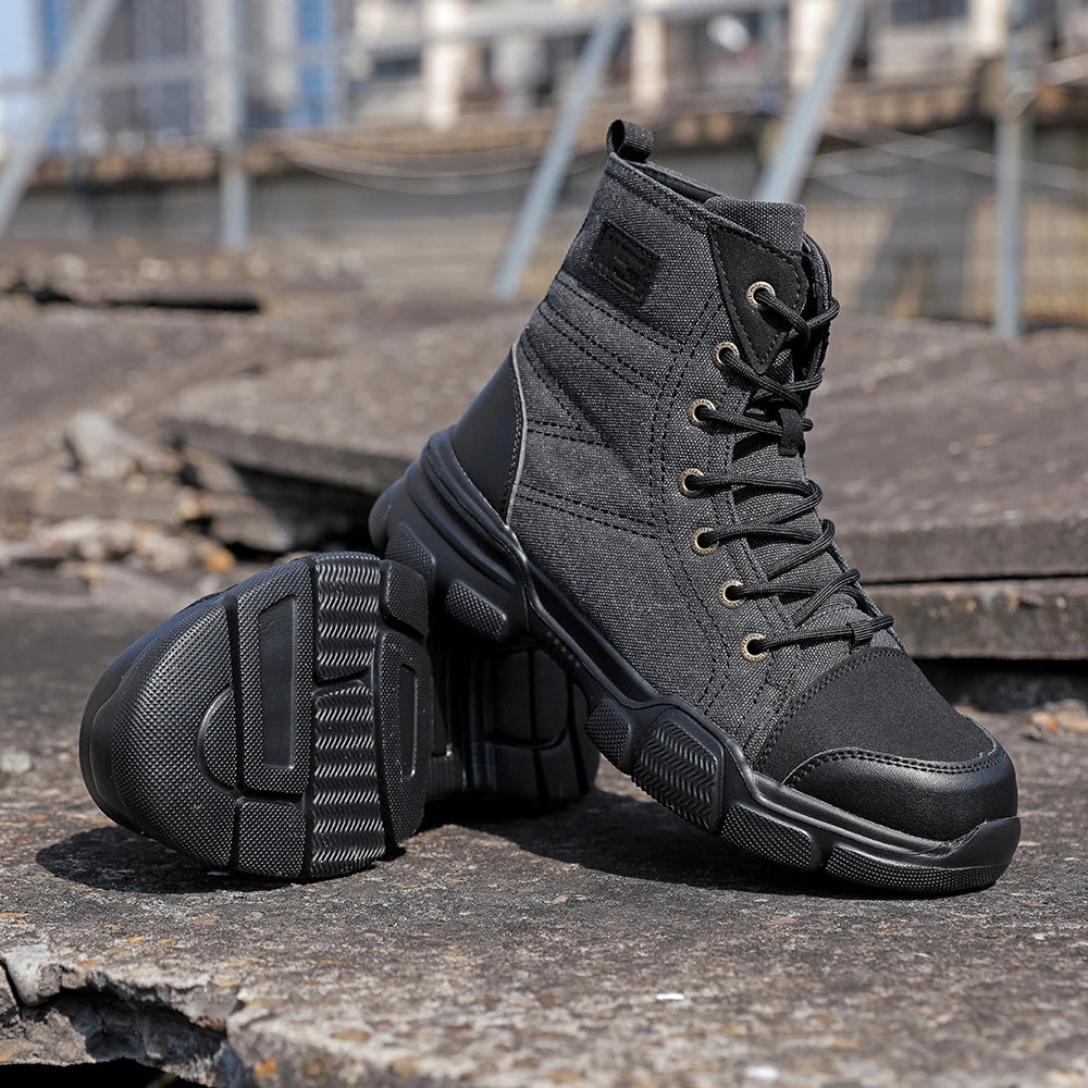 Canvas Light Breathable Work Steel Toe Shoes