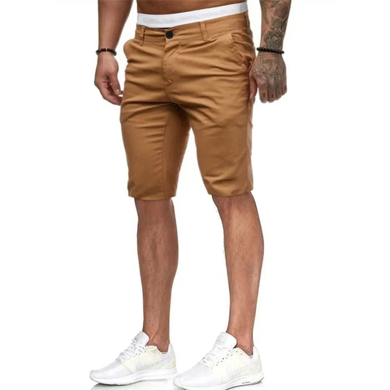Men s  Fit Cargo Shorts with Pockets Knee Length Casual Solid Color