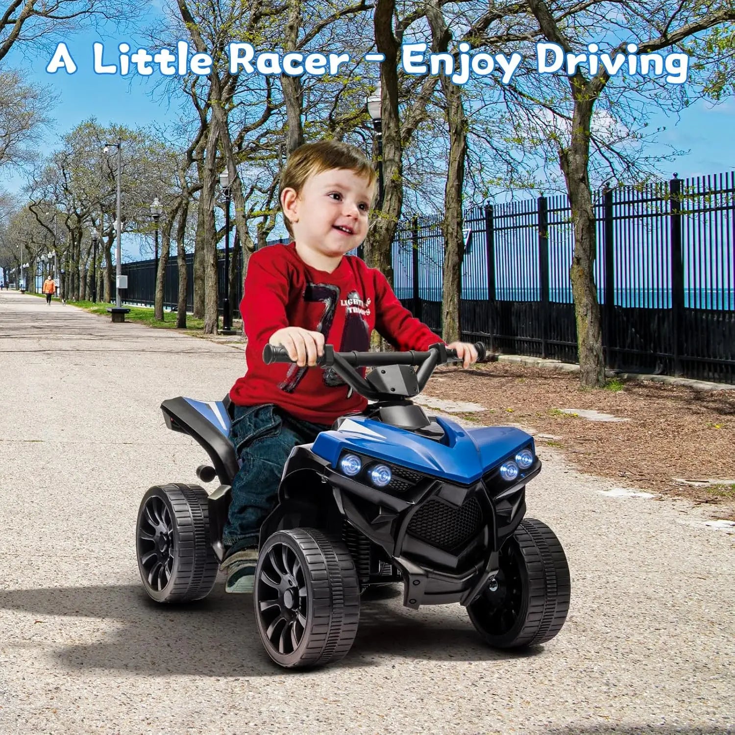 6V Ride on Toy, Kids ATV 4 Wheeler with 1.8MPH Max Speed, Music & Foot Pedal