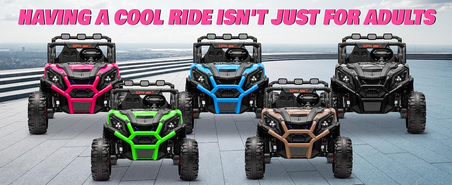 24V XL 2 Seater Ride on Toys Car, 2WD/4WD Switchable Off-Road  Battery Power, 3-Speed Remote Control