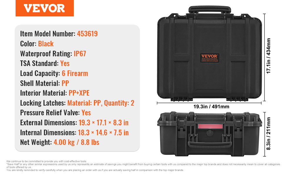 Hard Pistol Cases w/ Pre-cut PU Foam Lining  for 1/2/5/6 Pistol Lockable Pistol Case