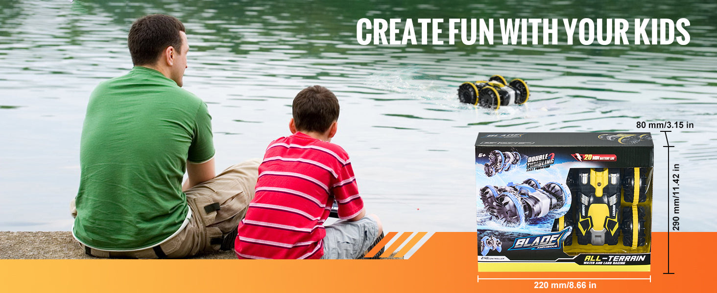 Amphibious RC Car Boat 2.4GHz 12 km/h Electric Remote Control 360°