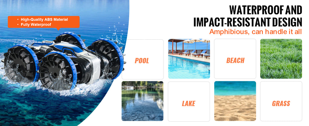 Amphibious RC Car Boat 2.4GHz 12 km/h Electric Remote Control 360°
