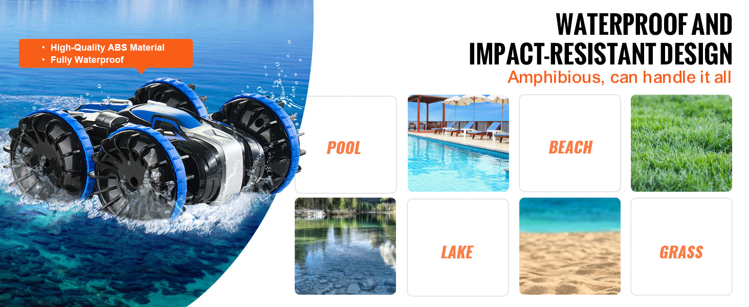Amphibious RC Car Boat 2.4GHz 12 km/h Electric Remote Control 360°