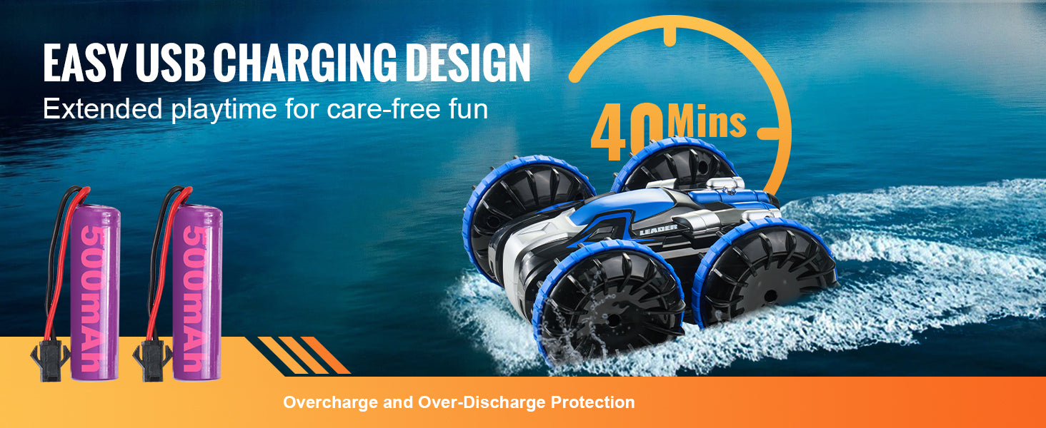 Amphibious RC Car Boat 2.4GHz 12 km/h Electric Remote Control 360°