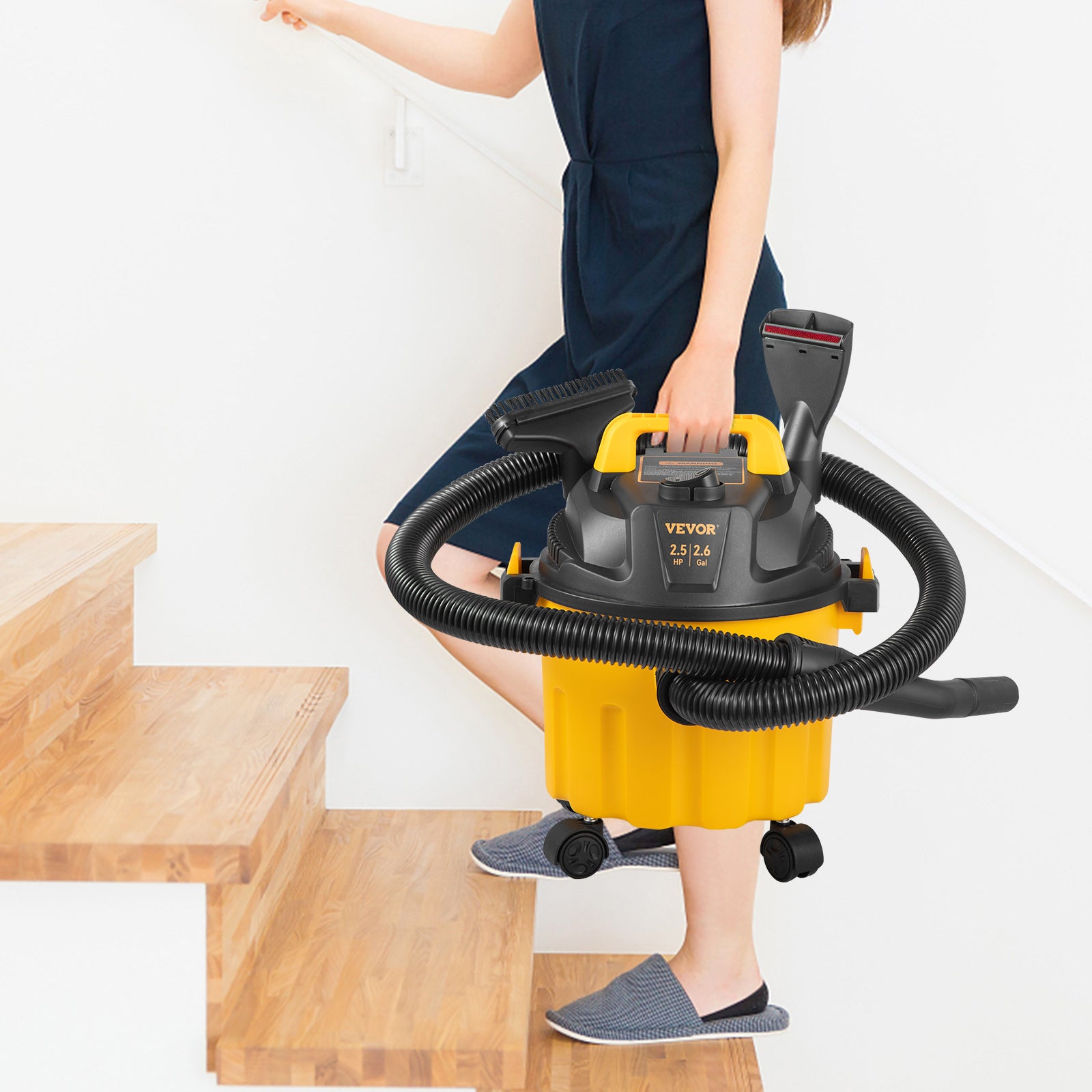 Wet Dry Vac 2.6 Gallon 2.5 Peak HP 3 in 1 Portable Shop Vacuum with Blowing Function
